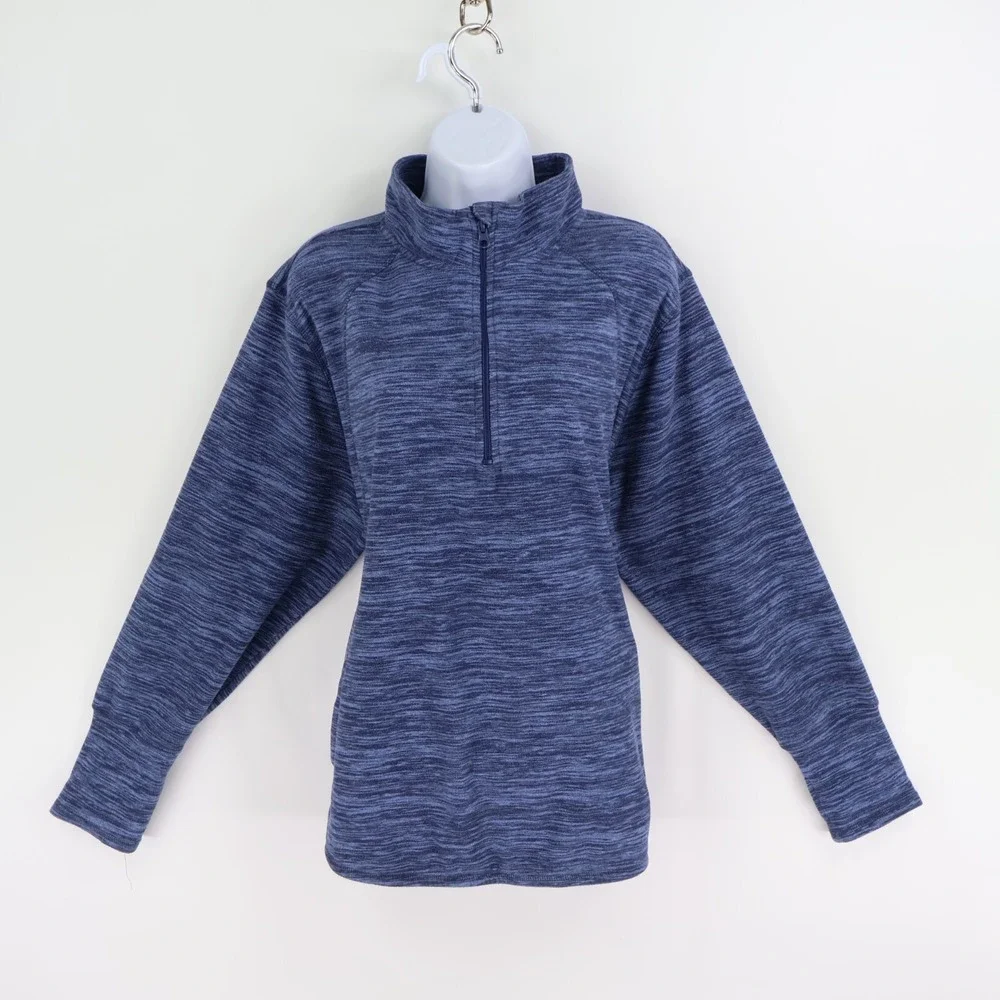 St. John's Bay Active 1/4 Zip Jacket Thumbholes Pockets Womens 2X Blue Heathered